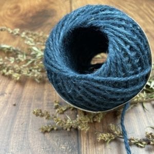 A picture of a blue twine ball