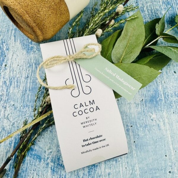 A picture of the Calm Cocoa Hot Chocolate that is included in the Mindful Mum Gift Box