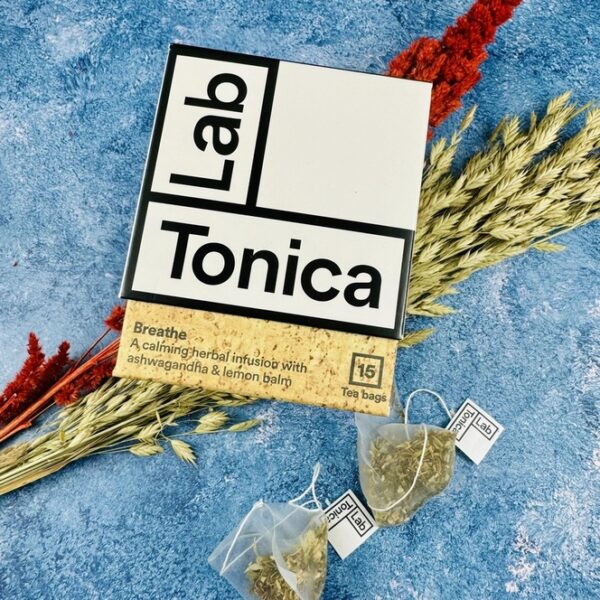 A picture of the Lab Tonica Breathe Tea that is included with Mini Mindful Mum Gift Box