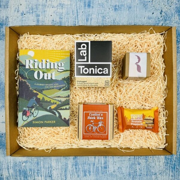 A picture of the packaging for the Mindful Cyclist Gift Box.