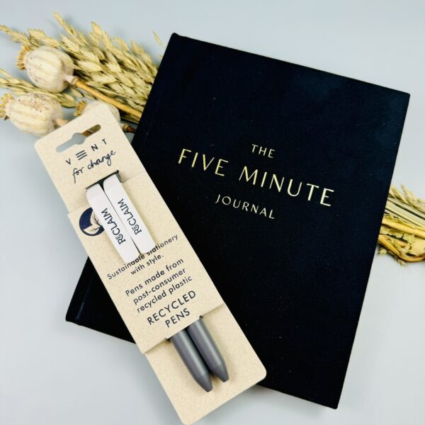 A picture of the five minute journal that is included in the Slow Down Gift Box.