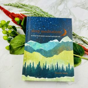 A picture of the Sleep Meditations Book by Danielle North which is included in the Ultimate Sleep Care Package