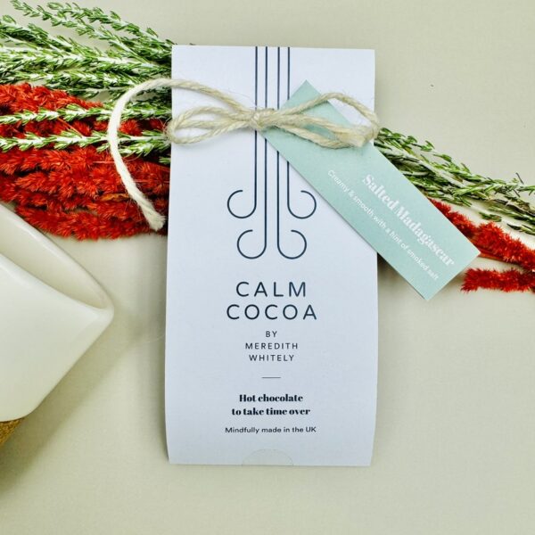 A picture of the Calm Cocoa Hot Chocolate included in the Yoga Wellness Gift Hamper