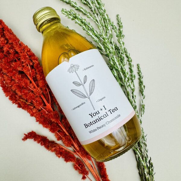 A picture of the You + I Botanical Peony Chamomile that is included in the Yoga Wellness Gift Hamper.