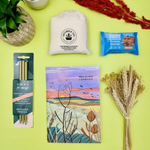 A picture of the range of products that are included in the Mindful Walker Gift Box