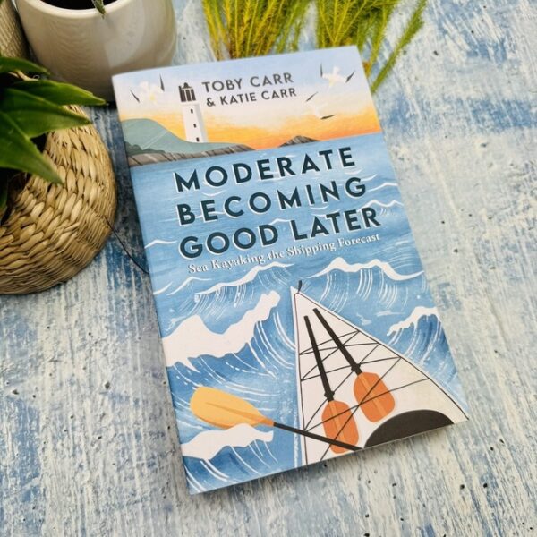 A picture of the Moderate Becoming Good Later book that is included in the Kayaking Wellness Box