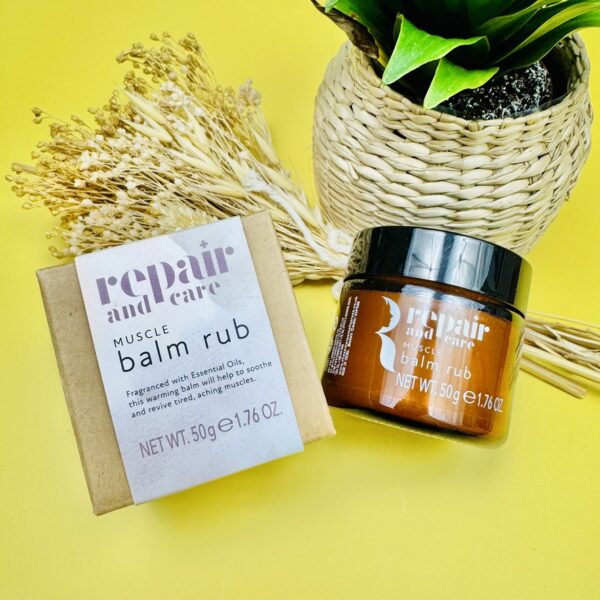 A picture of the muscle balm that is included in the Allotment Care Package.