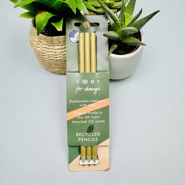 A picture of the Vent Reclaim pencils that are included in the Nootropics Wellness Planner Gift Box