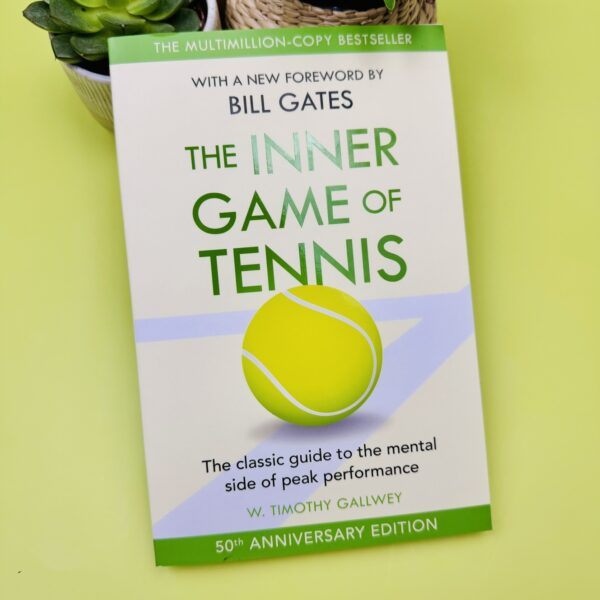 A picture of The Inner Game of Tennis book by W. Timothy Gallwey that is included in the Tennis Wellness & Recovery Box