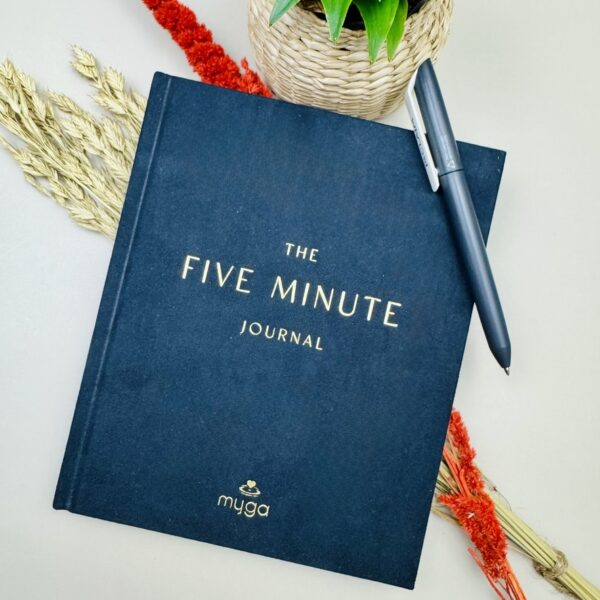 A picture of the Myga Five Minute Journal that is included in the Mindful Tennis Performance Box
