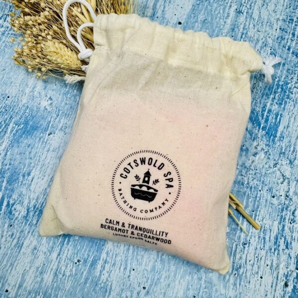 A picture of the Cotswold Spa Calm and Tranquil Bath Salts that are inlcuded in the Sleep Meditation Wellness Box