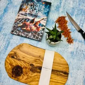 This is an image of the products that are included in the Fire & Food Adventure Gift Box. A foraging gift perfect for any occasion.